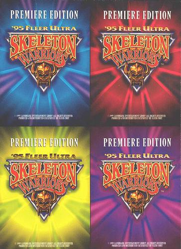 1995 Fleer Skeleton Warriors - 4-up Panels #NNO Prince Lightstar, Shriek, Dagger, Talyn (non-perforated; magazines) Back