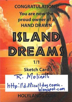 2011 Marty & Boo Cards Island Dreams - Artist Sketch #NNO Rich Molinelli Back