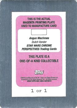 2014 Topps Chrome Star Wars Perspectives - Autographs Printing Plates Magenta #NNO13 Angus MacInnes Back