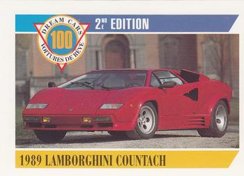 1992 Panini Dream Cars 2nd Edition #3 1989 Lamborghini Countach Front