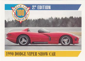 1992 Panini Dream Cars 2nd Edition #5 1990 Dodge Viper Show Car Front