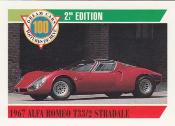 1992 Panini Dream Cars 2nd Edition #87 1967 Alfa Romeo T33/2 Stradale Front