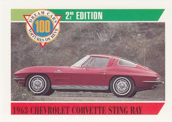1992 Panini Dream Cars 2nd Edition #93 1963 Chevrolet Corvette Sting Ray Front