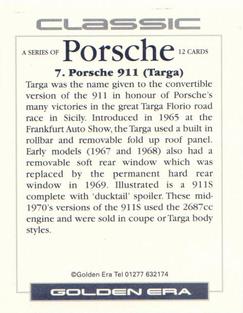 1996 Golden Era Classic Porsche #7 Porsche 911 Targa Back
