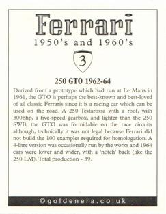 2003 Golden Era Ferrari 1950s and 1960s #3 250 GTO Back
