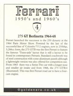 2003 Golden Era Ferrari 1950s and 1960s #4 275 GTB/4 Back