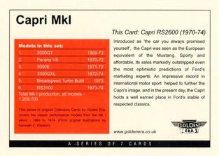2004 Golden Era Capri Mk I Performance Models 1969-74 #NNO Capri MkI Performance Models Back