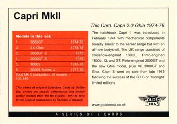 2004 Golden Era Capri Mk II Performance Models 1974-78 #NNO Capri MkII Performance Models Back