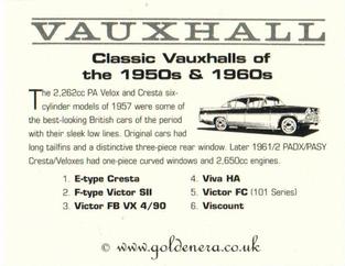 2002 Golden Era Classic Vauxhalls of the 1950s and 1960s #NNO Vauxhall - Classic vauxhalls of the 1950s & 1960s Back