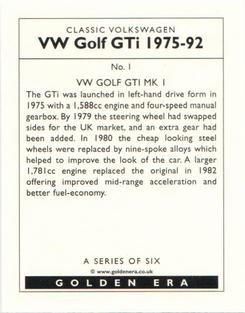 2002 Golden Era Classic Volkswagen VW Golf GTI 1975-92 #1 Golf Gti MK1 Back