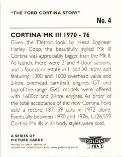 2002 Golden Era Ford Cortina Story 1962-1982 #4 Cortina MK III Back