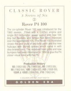 1995 Golden Era Classic Rover #2 Rover 100 Back