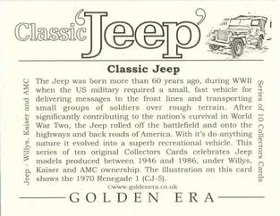 2002 Golden Era Classic Jeep #NNO Classic 'Jeep' Willys, Kaiser & AMC Models 1948-86 Back