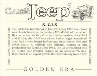 2002 Golden Era Classic Jeep #5 Jeep CJ-5 Back