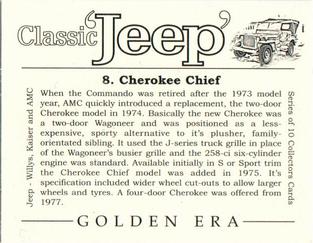 2002 Golden Era Classic Jeep #8 Jeep Cherokee Chief Back