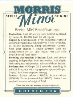 1993 Golden Era Morris Minor #NNO Morris Minor GPO Van (early) Back