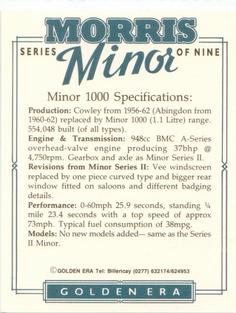 1993 Golden Era Morris Minor #NNO Morris Minor 1000 Traveller Back