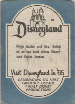 1965 Donruss Disneyland (Blue Back) #28 White Rabbit and Mrs. Rabbit on an Egg Hunt During Disneyland Easter Season Back