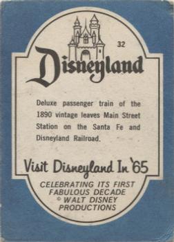 1965 Donruss Disneyland (Blue Back) #32 Deluxe Passenger Train of the 1890 Vintage Leaves Main Street Station on the Sante Fe and Disneyland Railroad Back