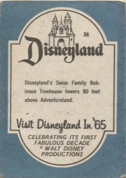 1965 Donruss Disneyland (Blue Back) #36 Disneyland's Swiss Family Robinson Treehouse Towers 80 Feet Above Adventureland Back