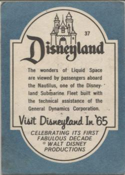 1965 Donruss Disneyland (Blue Back) #37 The Wonders of Liquid Space Are Viewed Aboard the Nautilus, One of the Disneyland Submarine Fleet Back