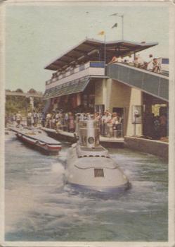 1965 Donruss Disneyland (Blue Back) #37 The Wonders of Liquid Space Are Viewed Aboard the Nautilus, One of the Disneyland Submarine Fleet Front