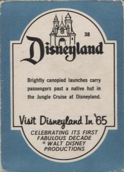 1965 Donruss Disneyland (Blue Back) #38 Brightly Canopied Launches Carry Passengers Past Native Hut in the Jungle Cruise at Disneyland Back
