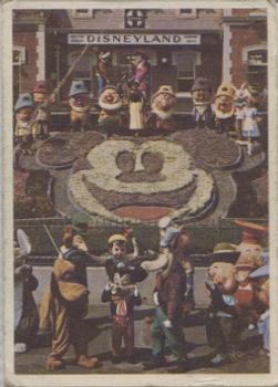 1965 Donruss Disneyland (Blue Back) #39 Disney Characters Meet in Front of Disneyland Main Gate with a Flower Portrait of Mickey Mouse Front