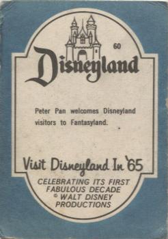 1965 Donruss Disneyland (Blue Back) #60 Peter Pan Welcomes Disneyland Visitors to Fantasyland Back
