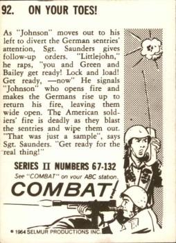 1964 Donruss Combat! (Series II) #92 On Your Toes! Back
