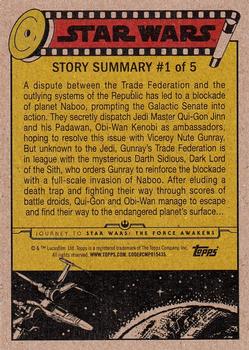 2015 Topps Star Wars Journey to the Force Awakens #1 Negotiations gone wrong Back