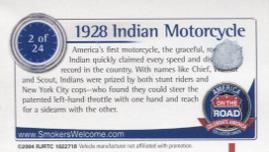 2004 America on the Road: Celebrate America #2 1928 Indian Motorcycle Back