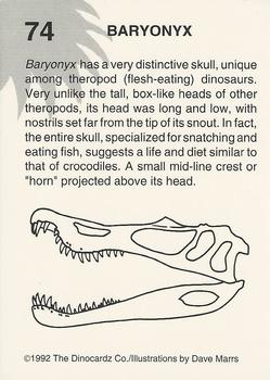 1992 DinoCardz #74 Baryonyx Back