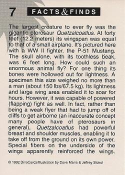 1992 DinoCardz #7 Flying Giant Back