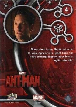 2015 Upper Deck Marvel Ant-Man #4 Some time later, Scott returns to Luis' apartment... Back