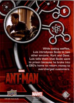 2015 Upper Deck Marvel Ant-Man #6 While eating waffles... Back