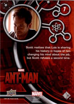 2015 Upper Deck Marvel Ant-Man #7 Scott realizes that Luis is sharing his history... Back
