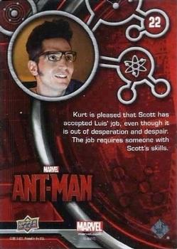 2015 Upper Deck Marvel Ant-Man #22 Kurt is pleased that Scott has accepted Luis' job... Back