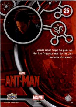 2015 Upper Deck Marvel Ant-Man #26 Scott uses tape to pick up Hank's fingerprints... Back