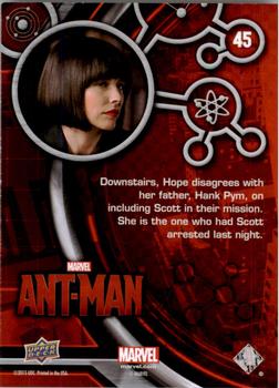 2015 Upper Deck Marvel Ant-Man #45 Downstairs, Hope disagrees with her father... Back