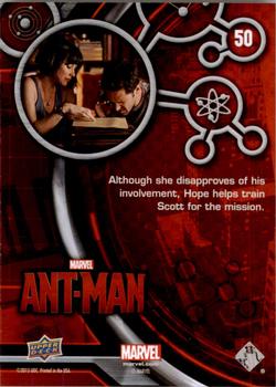 2015 Upper Deck Marvel Ant-Man #50 Although she disapproves of his involvement... Back