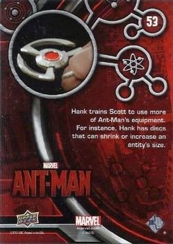 2015 Upper Deck Marvel Ant-Man #53 Hank trains Scott... Back