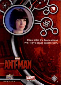 2015 Upper Deck Marvel Ant-Man #70 Hope helps the team access Pym Tech's power supply... Back