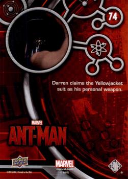2015 Upper Deck Marvel Ant-Man #74 Darren claims the Yellowjacket suit as his persona... Back