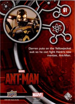 2015 Upper Deck Marvel Ant-Man #81 Darren puts on the Yellowjacket suit... Back