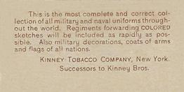 1888 Kinney Tobacco Military (N224) #NNO Private, 1st Lt. Battery, Wis. Back