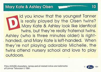 1991 Impel Laffs #10 Mary Kate & Ashley Olsen Back