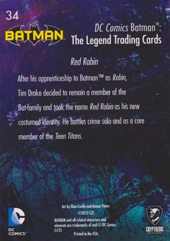 2013 Cryptozoic DC Comics Batman: The Legend - Foil #34 Red Robin Back