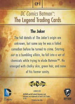 2013 Cryptozoic DC Comics Batman: The Legend - Carnival of Criminals Posters #CP1 The Joker Back