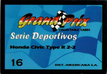 2007 Grand Prix Collectable Cards #16 Honda Civic Type R 2-2 Back